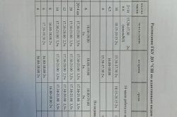 Расписание учебно-тренировочных занятий